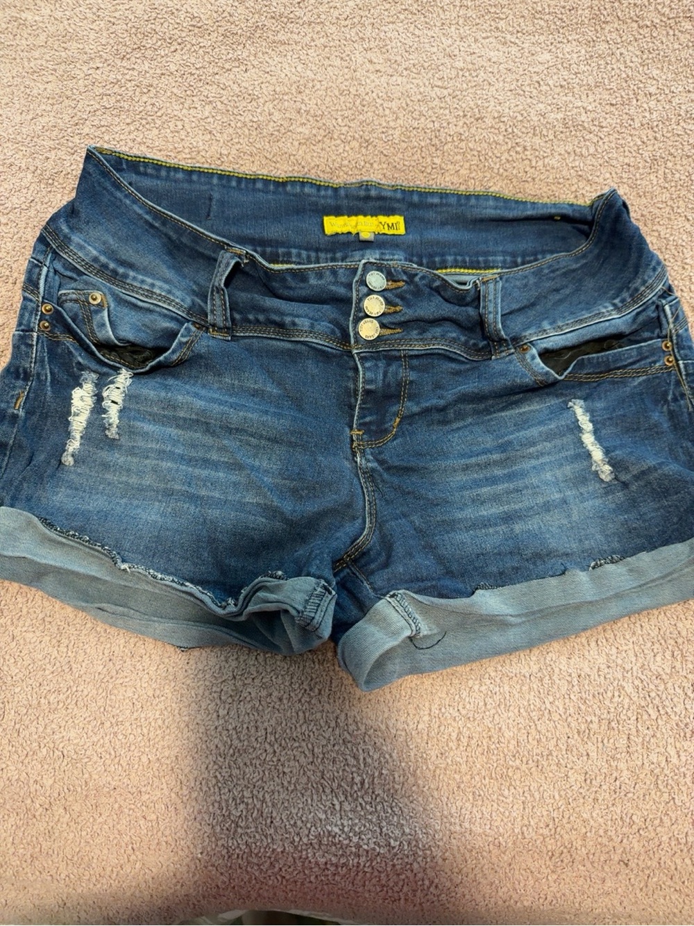 YMI Wanna Betta Butt? Distressed Denim Shorts Size 13